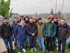 Gruppenfoto an exponierter Stelle, das Dach des Hilton